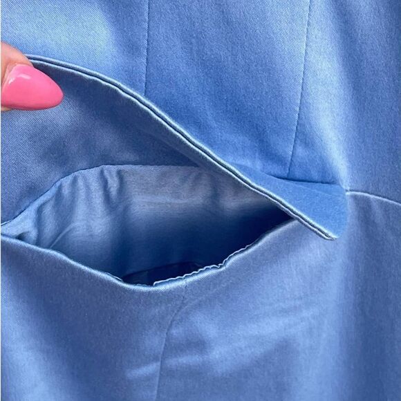 Worthington Woman Strech Vintage Light Blue Mid Length Trench Coat Size 24 Plus - Picture 5 of 12